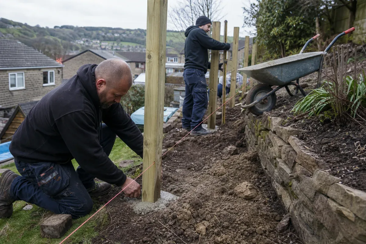 Fence installation work at a Halifax property